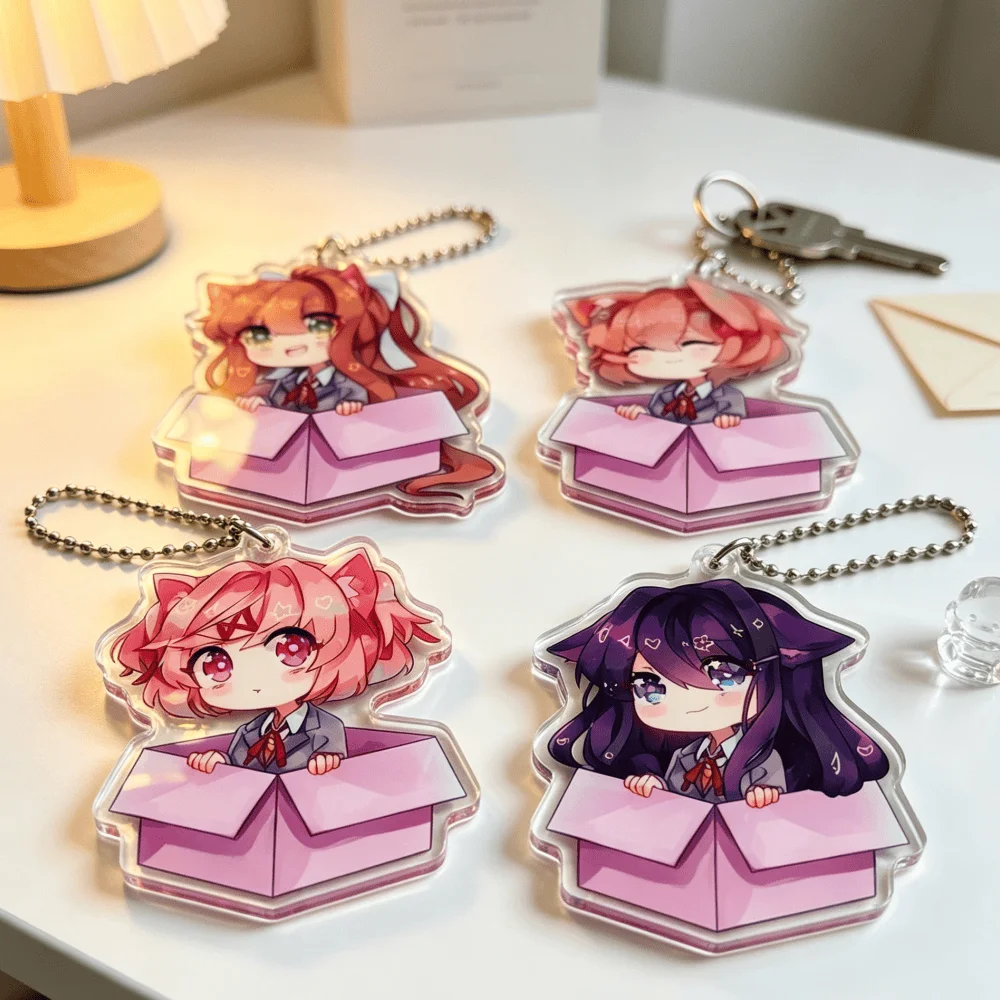 Для игровых аксессуаров DDLC: Натсуки, Юри, Сайори, Моника. Акриловый брелок-подвеска, украшение, мультяшный милый аксессуар для рюкзака, подарок.