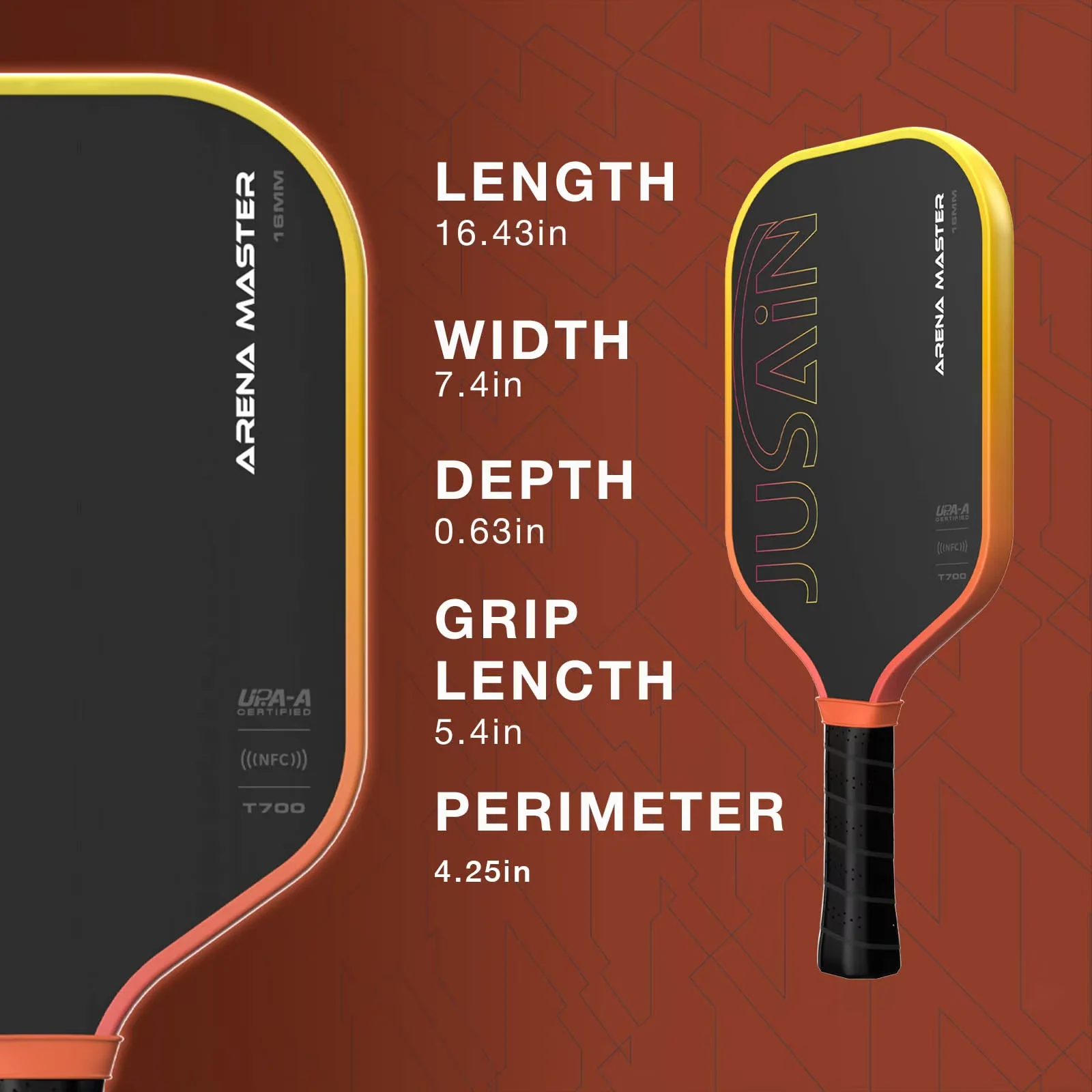 

Carbon Fiber Pickleball Paddle Honeycomb Core 16mm Eco-Friendly Durable Lightweight Edgeless