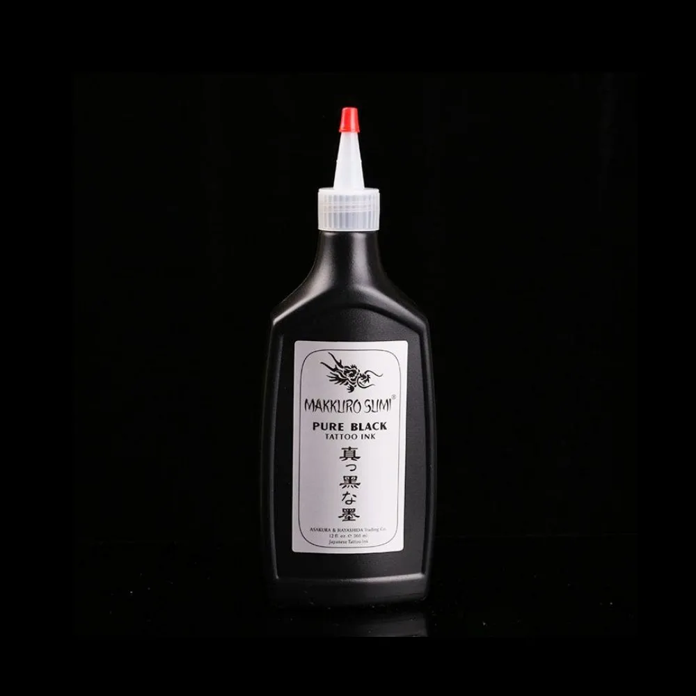 Free shipping 12OZ Super Black MAKKRUO SUMI Tattoo Outlining  Ink supply 360ml/bottle