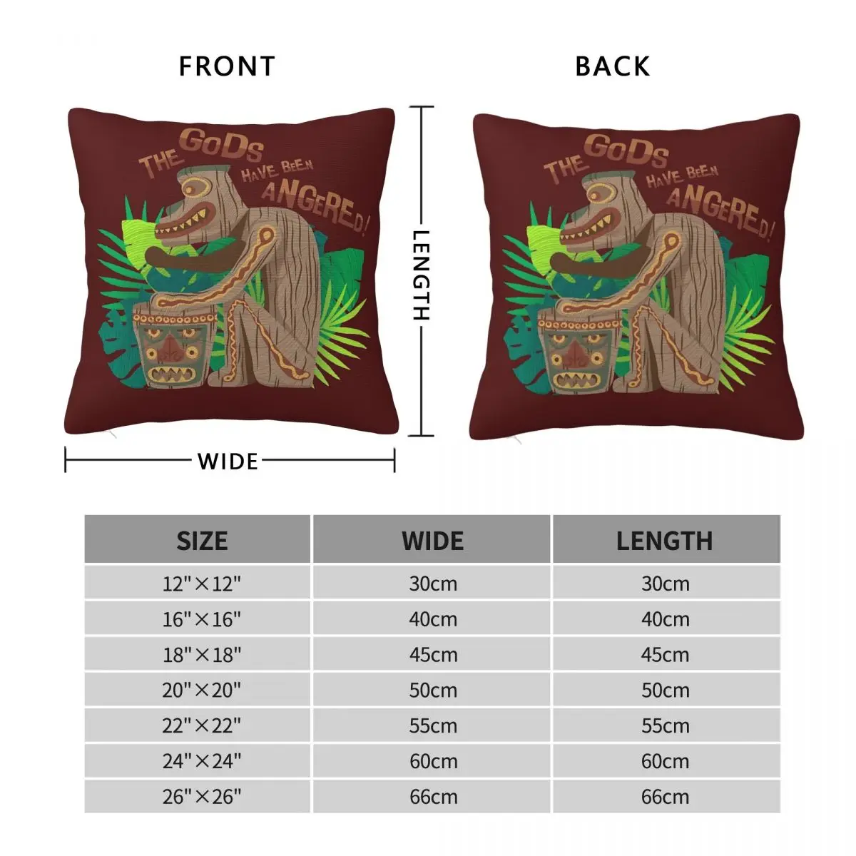 The Gods Have Been Angered Square Pillowcase Polyester Linen Velvet Printed Zip Decorative Pillow Case Room Cushion Cover