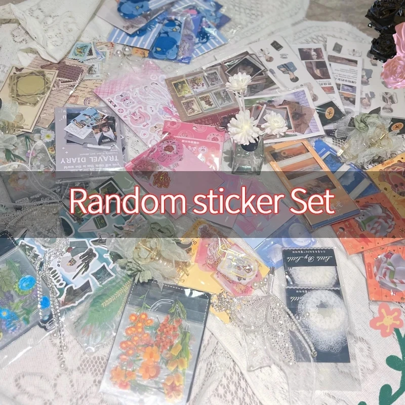 Random sticker 20-26pack 500g Surprise gift Decorative Sticker Scrapbooking Set Junk Journal Supplies