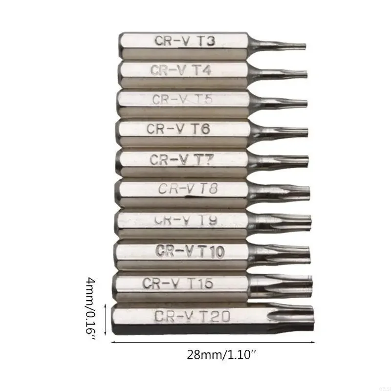 37ME 10Pcs Blossoming Head Screwdriver Bit Set Security Screwdriver Tool 4mm Screwdriver Bit 1/4inch Hexagonal