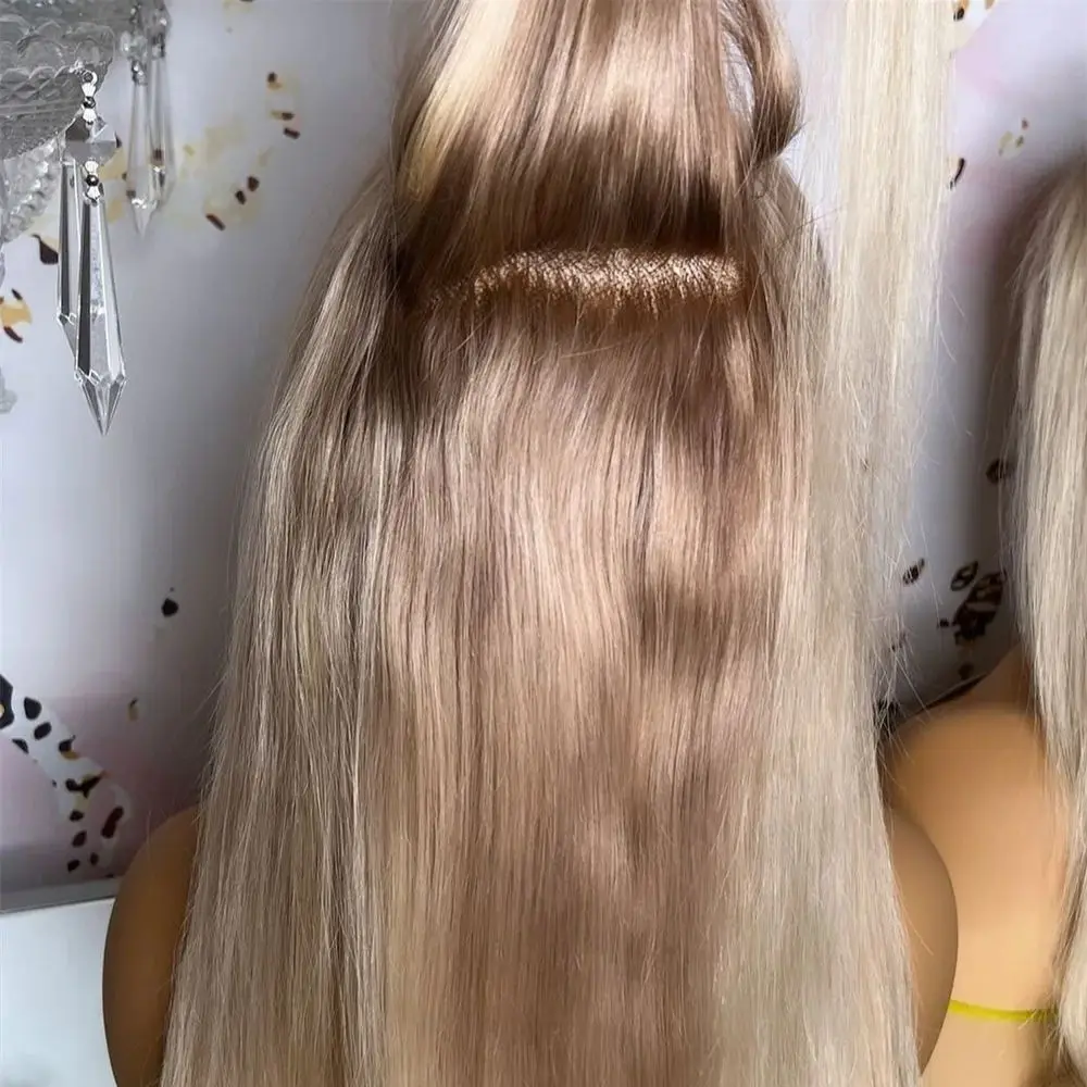 

Новинка HD, кружевной передний бесклеевой парик, платиновый ледяной блондин, парик, пепельные корни, термостойкие роскошные человеческие волосы, синтетическое смешанное волокно