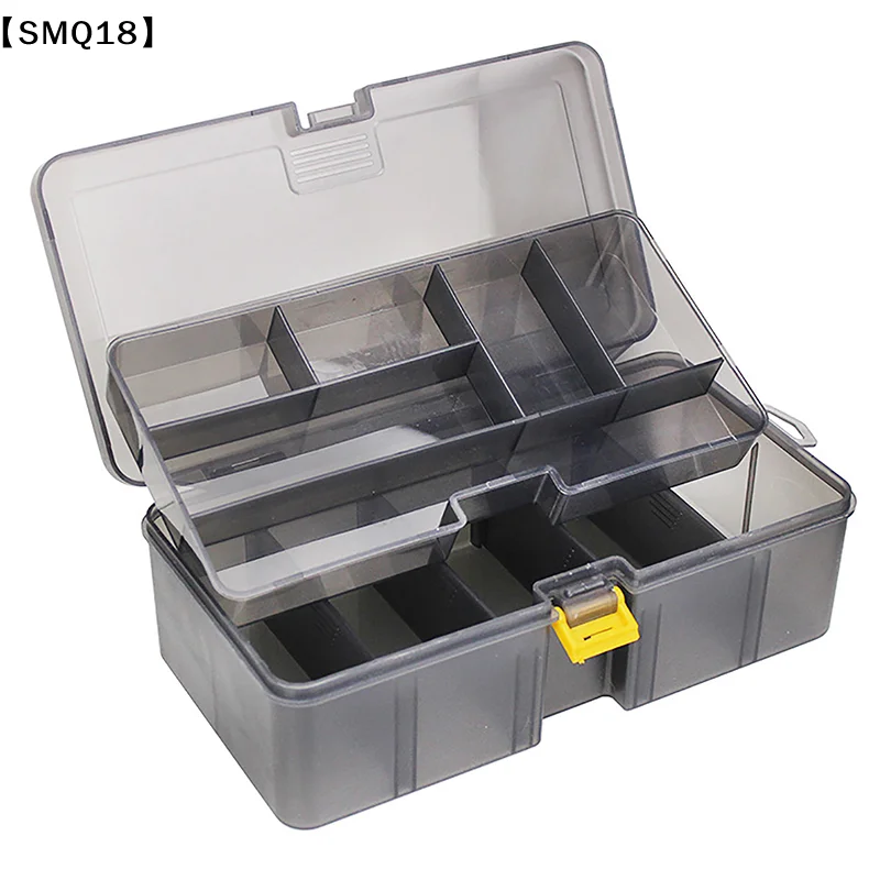 Gray Color Double Layer Road Sub Box Pp Material Fake Bait Accessories Tool Box Plastic Box Fishing Gear【SMQ】