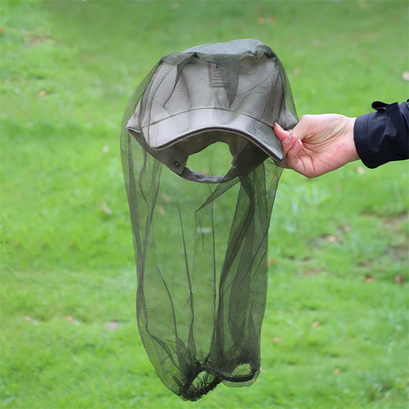 Mosquito Hat Net Face Head Protector Foldable Outdoor Insect Gnat Head Cover Anti-mosquito Beekeeper Net Mask (No Hats)