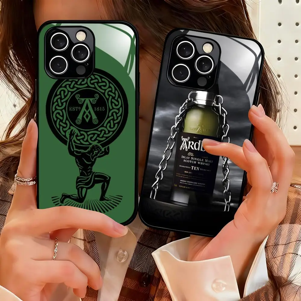 Funda Magnética de Cristal para iPhone 17 16 15 14 13 12 11 X XR XS 8 Plus Mini Pro Max con Diseño de Whisky Escocés Ardbeg