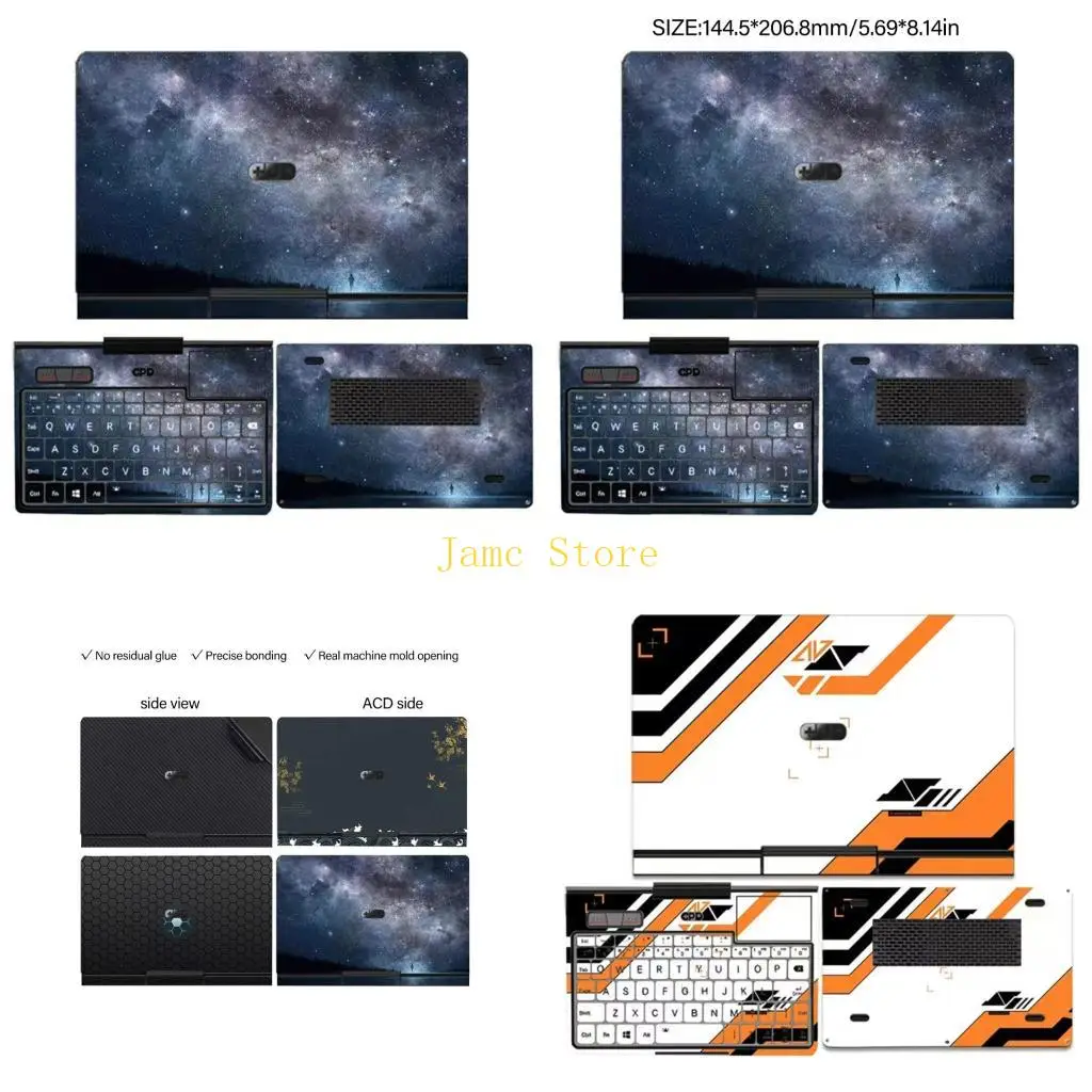 

LX0B Precise Cut Laptop Decorative Sticker Full Body Protections Film For 8Inch