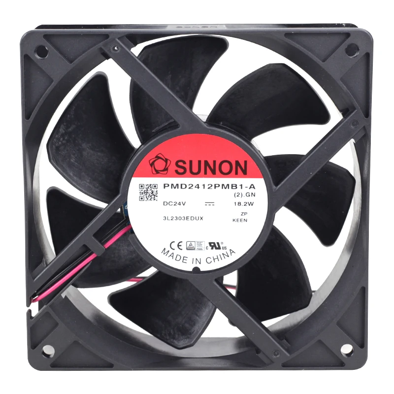 Original SUNON PMD2412PMB1-A DC24V 18.2W 0.76A 12038 120×120×38mm 2-Wire Industrial Inverter Cabinet Cooling Exhaust Fan