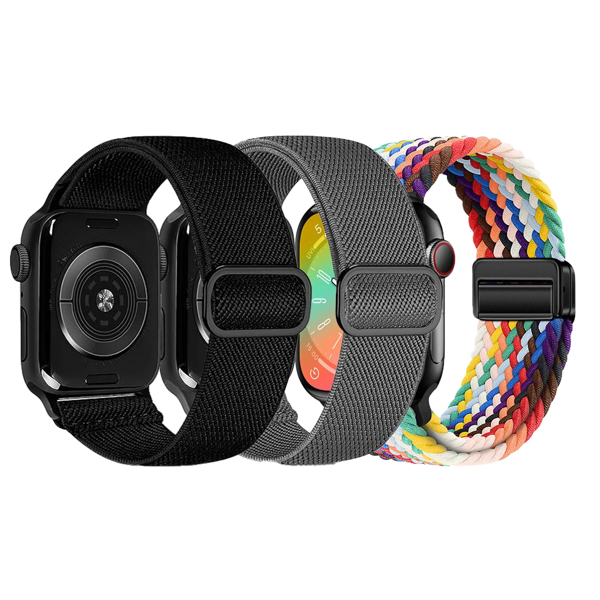 Nylonarmband für Apple Watch Ultra Band 49mm 45mm 44mm 42mm 41mm 40mm 38mm elastisches Smartwatch-Armband iWatch Series 11 10 9 8 7