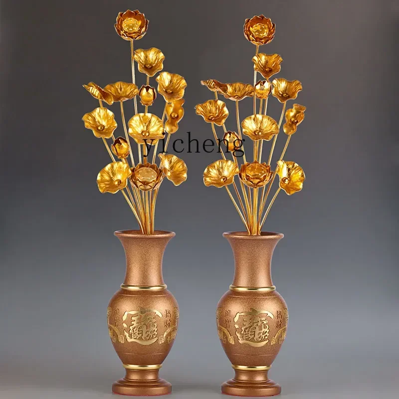 

FF All-copper Lucky Buddha Utensils Set for Buddha Supplies Household Utensils Full Set of Guan Gong for God of Wealth,