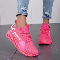 Trend ige rosa Laufschuhe Frauen Walking Sneakers atmungsaktive Damen Sportschuhe leichte Damen Sneakers Outdoor Tennis Männer