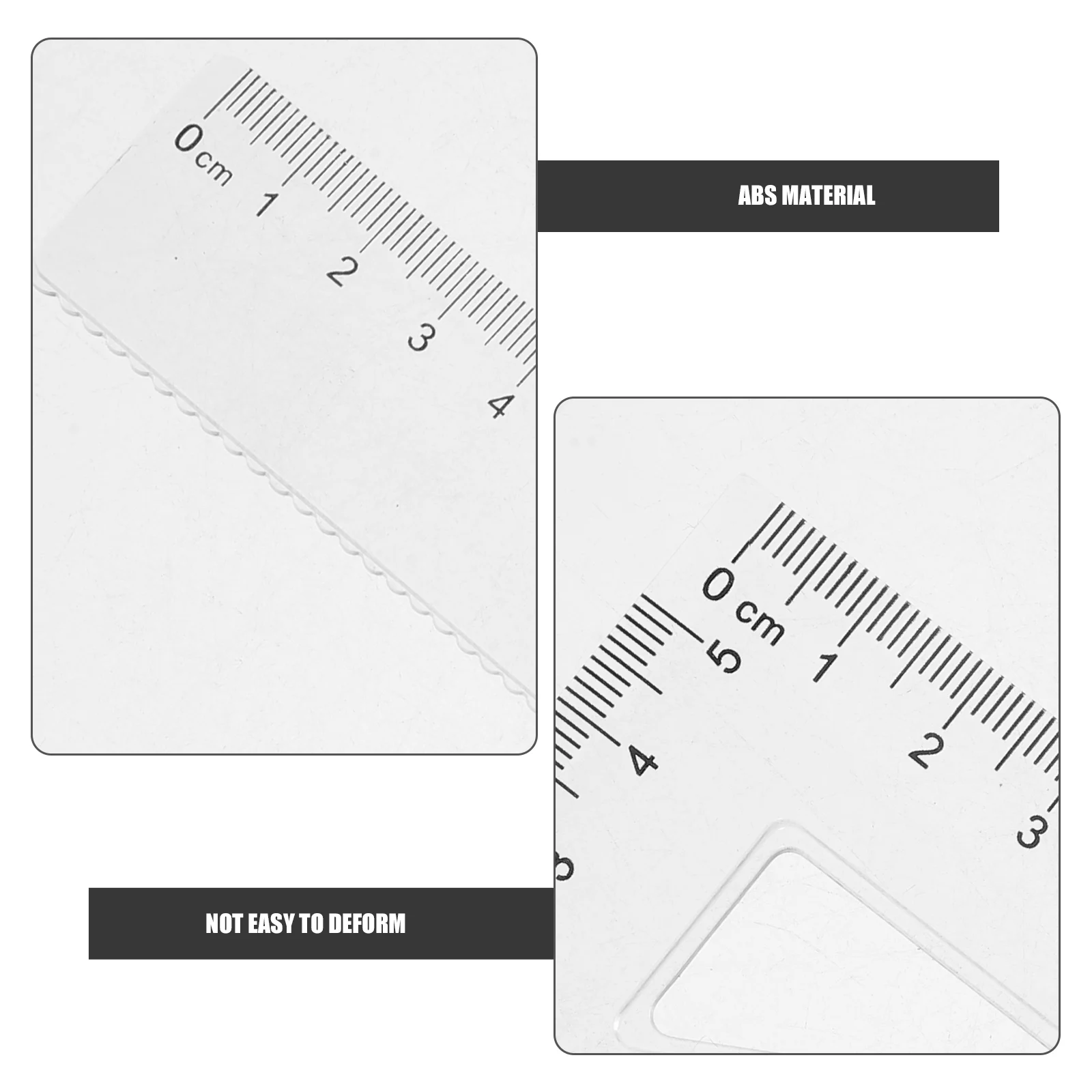 

1 set 4 Pieces 20cm Geometry Ruler Set Clear Plastic Measuring Protractor Drawing Tool School Stationery Office Supplies Multi