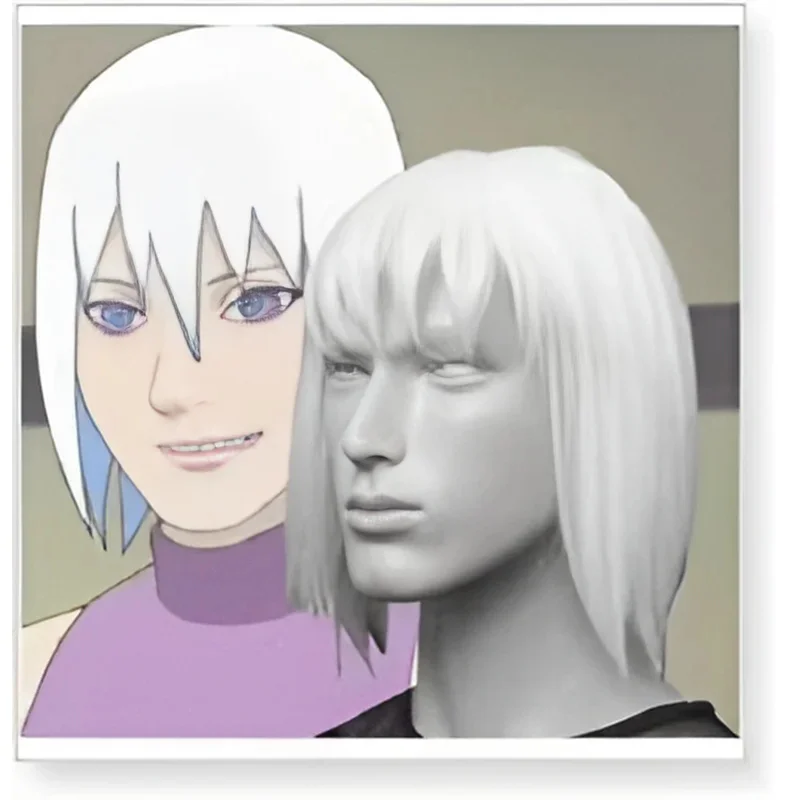 DY20Kijin no Sairai Suigetsu Hozuki Cosplay Synthetic Hair Short White Styled Comic Wig25 view 2
