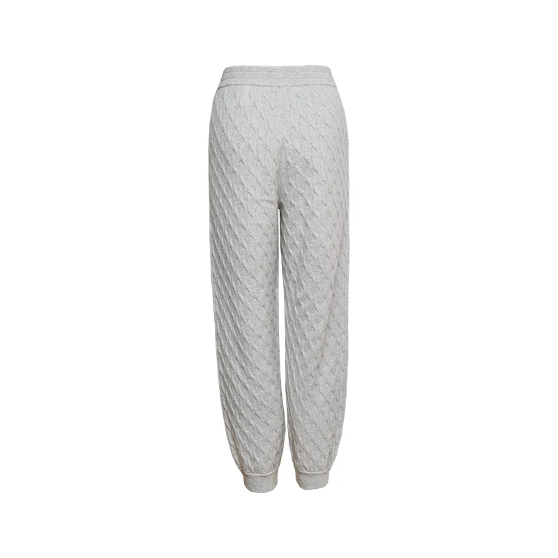 BC-401 In Stock Elastic Waist Drawstring 12Gg 100% Cashmere Women\'s Pants & Trousers Women\'s Clothing