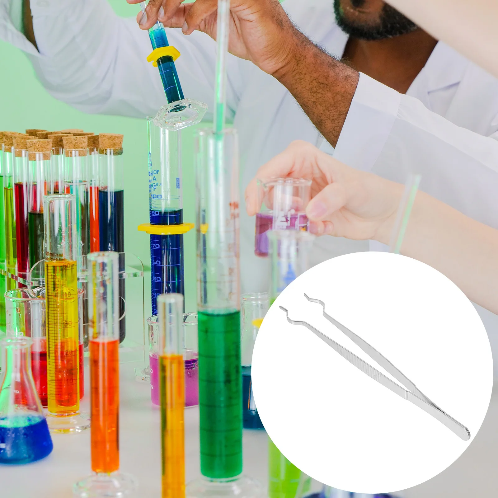 1 Stuks Reageerbuis Pincet Rvs Laboratoriumapparatuur Experimentele Pincet Buis Houder Metalen Ronde Neus Tang