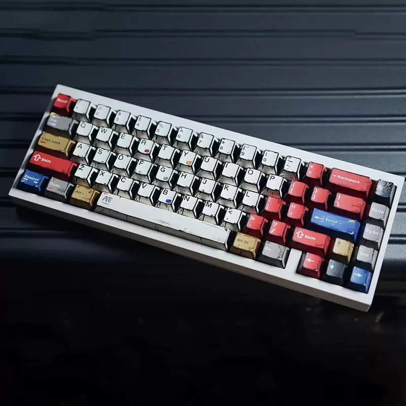 Comic Style Mixed Light Keycaps Cherry Profile Cherry PBT 141 Keys Sublimation Keycaps For MX Switch Gaming Mechanical Keyboard