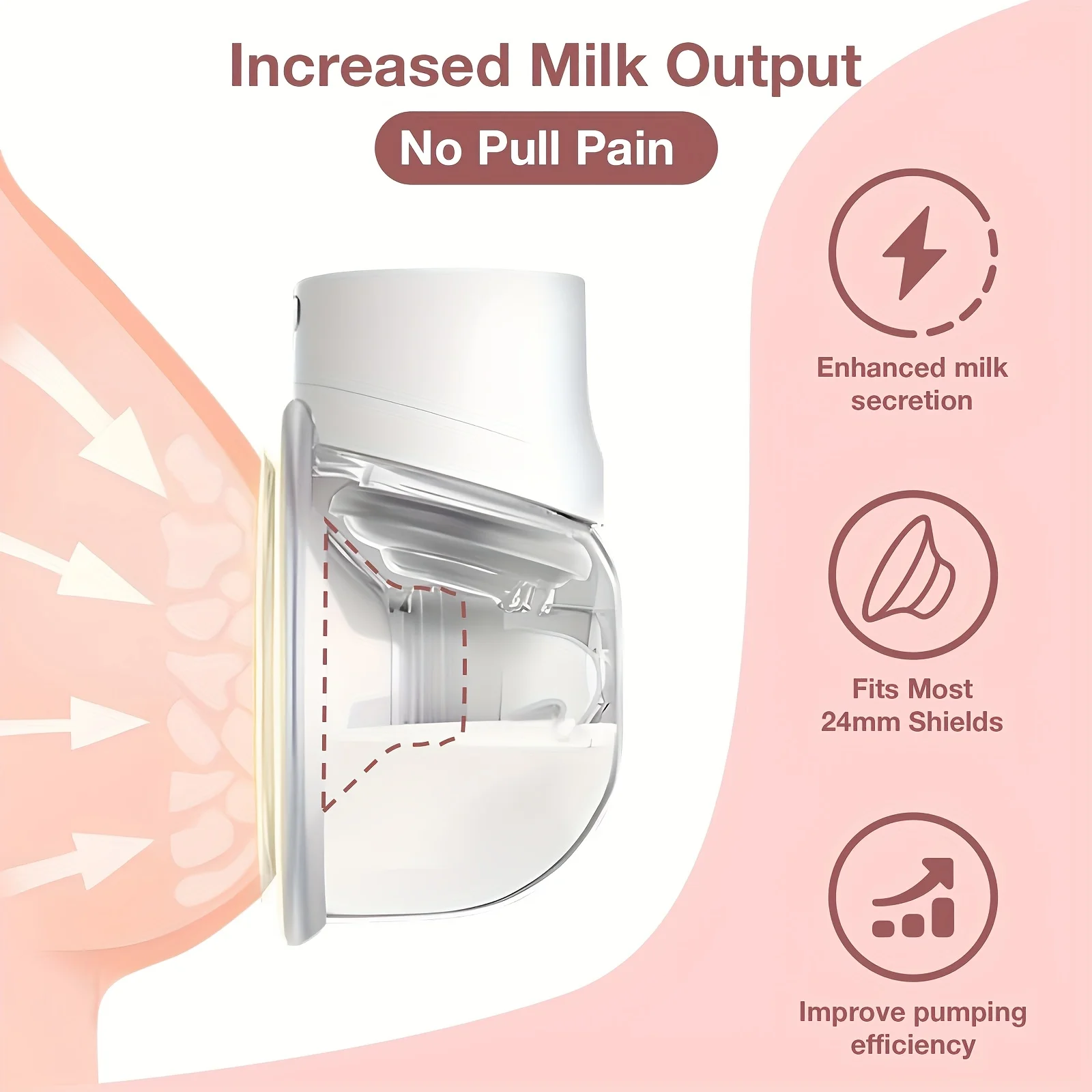 مجموعة تحجيم شفة مع 10 قطعة إدراجات شفة 13/15/17/19/21 مللي متر ، أداة قياس الحلمة ، طقم إدراج شفة مضخة الثدي من السيليكون #2