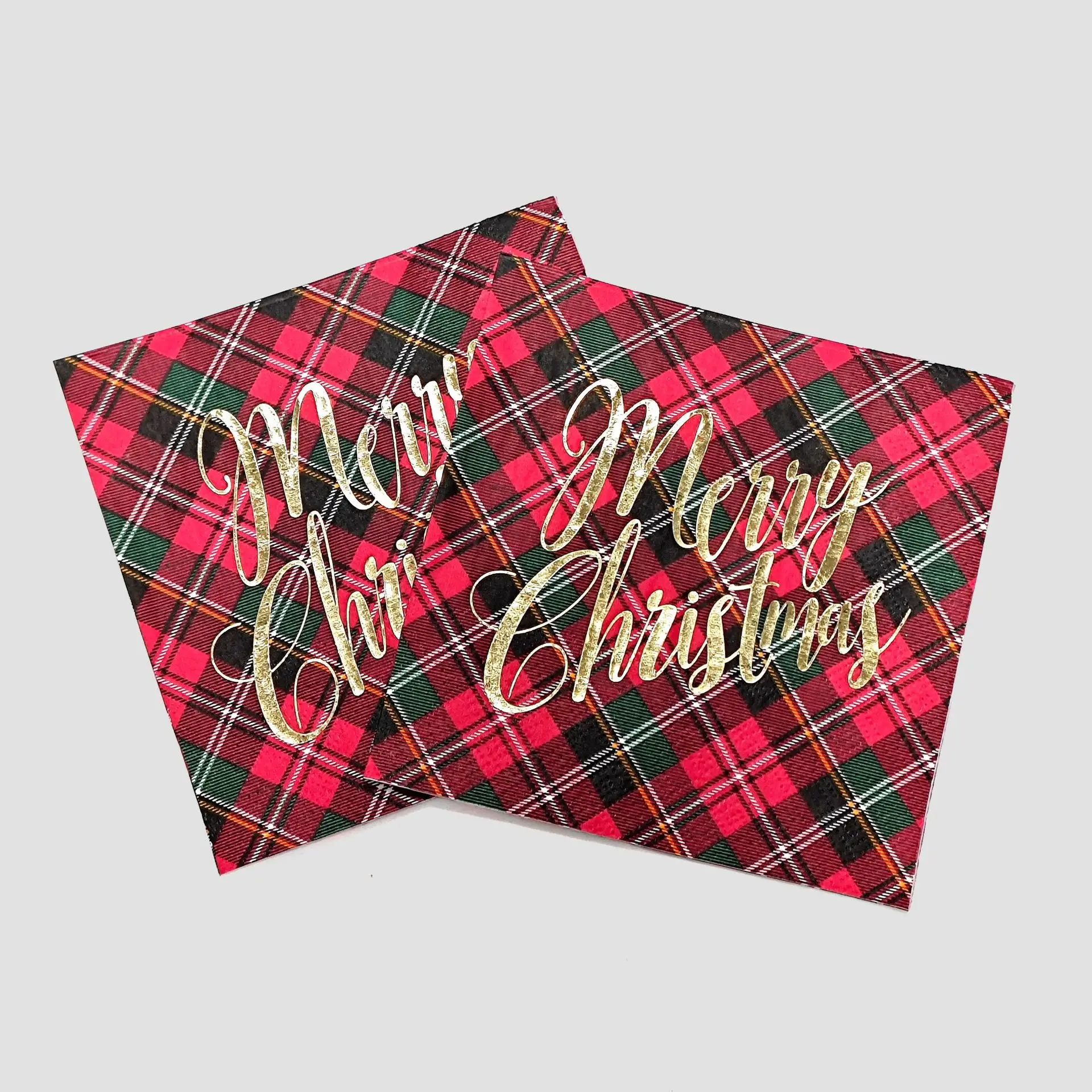 60 個/20 個クリスマスプリント使い捨てナプキンダイニングテーブルティッシュフェスティバルパーティー装飾折りたたみナプキン