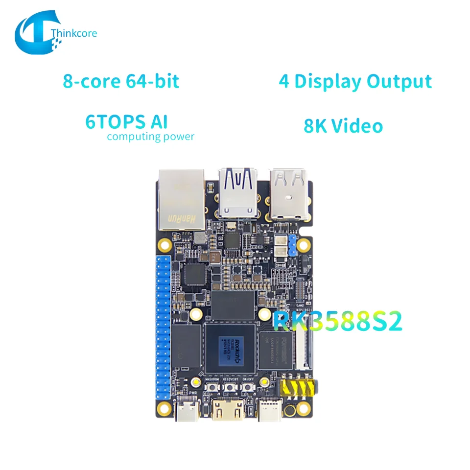 오픈 소스 RK3588S 단일 보드 컴퓨터 8 코어 64 비트 6.0 TOPs NPU AI 안드로이드 마더보드 8K 비디오 코덱 Linux 메인보드