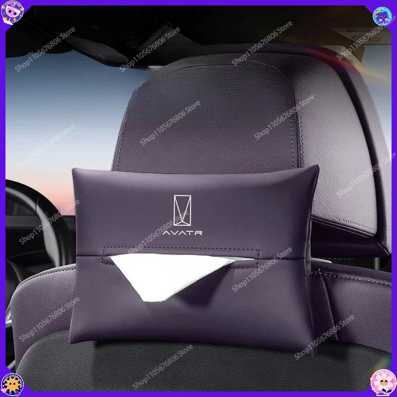 Hanging Car Tissue Box For Changan Avatr 06 07 12 Sun Visor Tissue Holder Seat Back Towel Bag Auto Interior Accessories