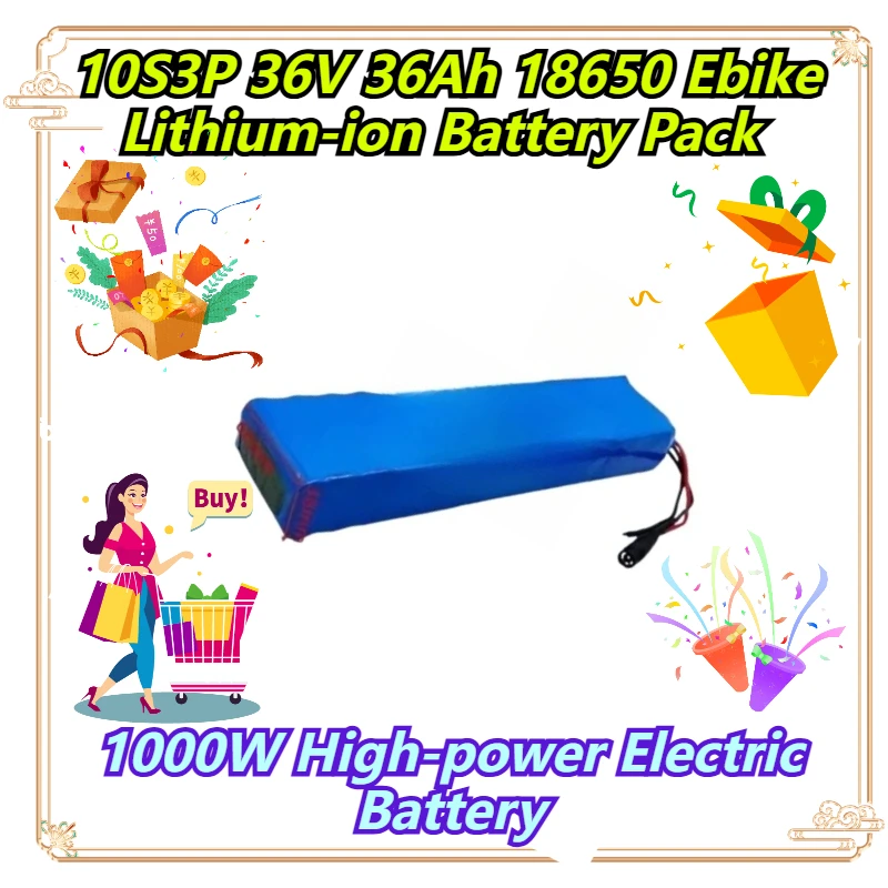 

10S3P 36V 36Ah 18650 Ebike Lithium-ion Battery Pack 1000W High-power Electric Battery
