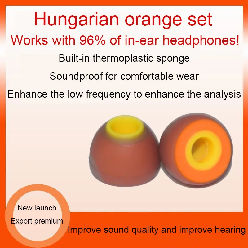 

For Hungary Symbio Small Orange Earbuds In Ear Silicone And Sponge Combined With Slow Rebound Ear Cap Protective Cover