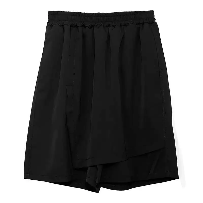 Ladies Wide Leg Shorts Pant Skirt Summer New Style Personality Splicing False Two Design Fashion Trend Large Size Casual Pants