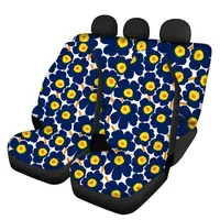 Poppy Flower Print Universal Front and Rear Auto Seat Cover Full Set Car Seat Covers Soft Protective Cushion Mat Fit Almost Cars