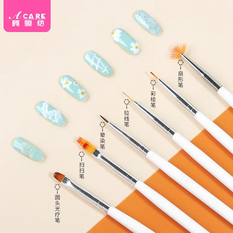 DX01/Manicure brush/B1PQ0-Painted Pen Line Drawing Pen Painted Nail Surface Modeling Fan Tool Blending Pen Light