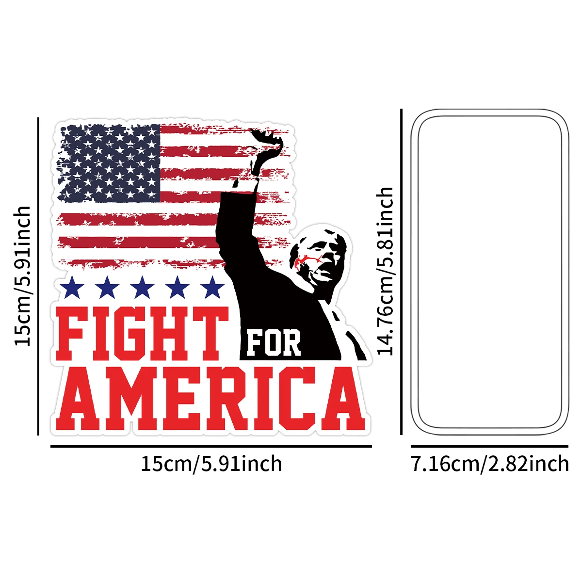 3pcs Trump Fight Never Surrender Stickers,2024 Save Trump Stand with Trump Stickers for Car Truck Window Laptop Waterproof Decal