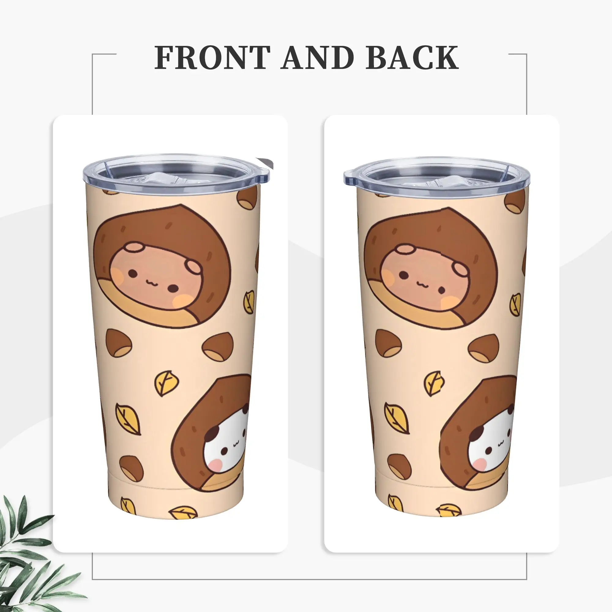 Vaso de castaño Bubu Dudu, bebidas calientes, botella de agua, tazas térmicas aisladas de acero inoxidable, diseño, tazas para coche y acampada