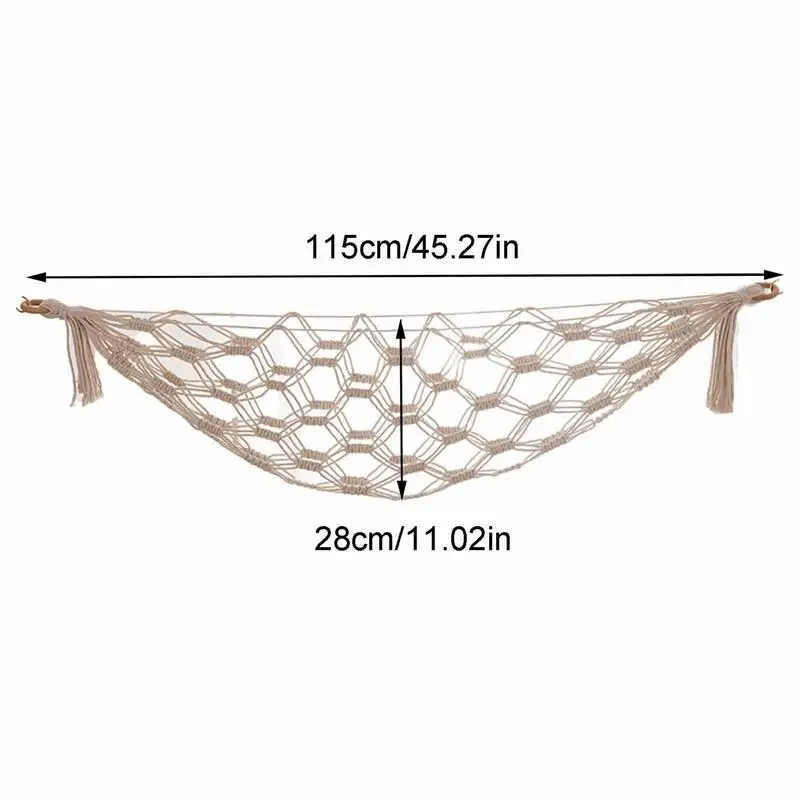 Boho Stuffed Animal Hammock Storage Hammock Stuffed Toys Organizer Doll Room Corner Organizer Mesh for Room Decoration Hanging