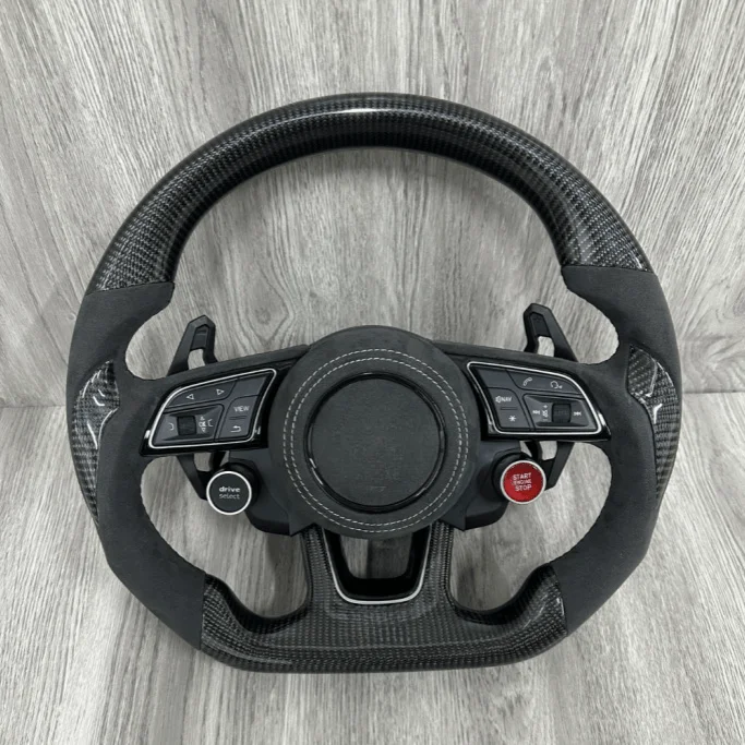 

For Customized Racing LED Carbon Fiber Steering Wheel For Audi R8 TTRS TTS 2017 2023 Real Carbon Fiber Alcantera Led Steering Wh