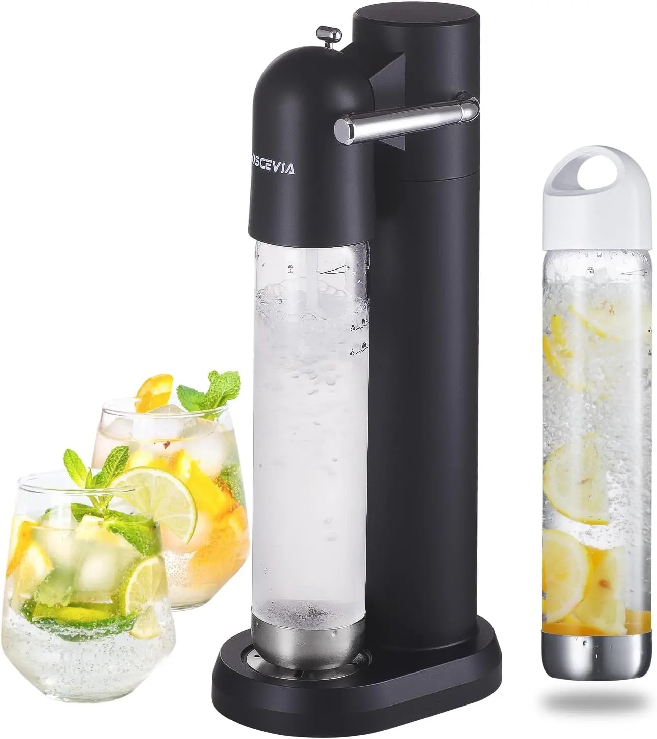 

Sparkling Water Machine Soda Maker Beverage Drink Dispenser for Home, Soda Streaming Maker with BPA Free Bottles(2x1L