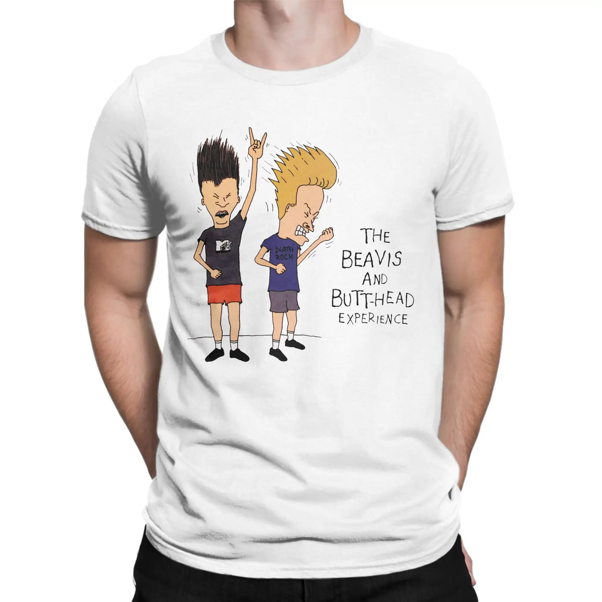 Camisetas Beath Rock Beavis And Butthead MTV para hombre y mujer, camiseta de algodón puro, camisetas de manga corta con cuello redondo, ropa de talla grande