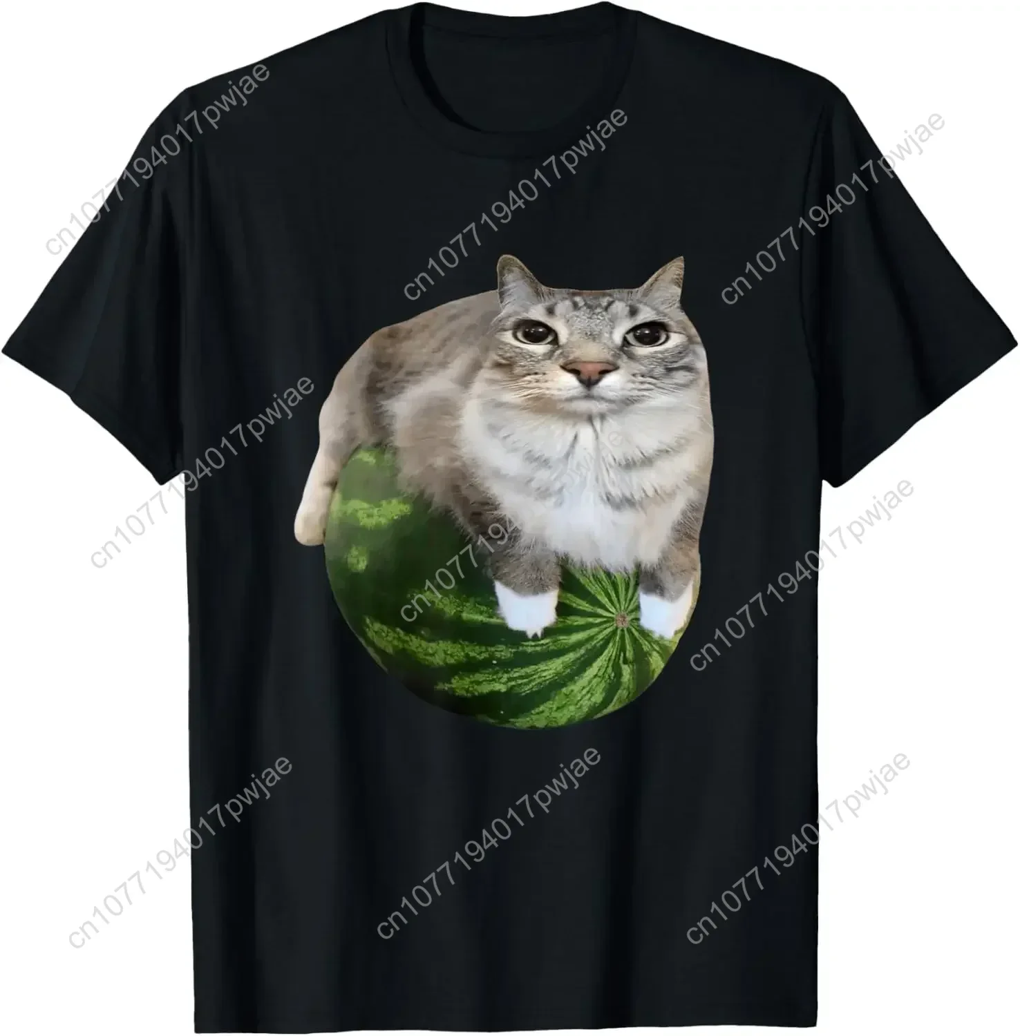 

Watermelon Cat Silly Cat Meme T-Shirt A Hilarious Watermelon Print Shirt Is A Stylish Unisex Top for Both Men and Women