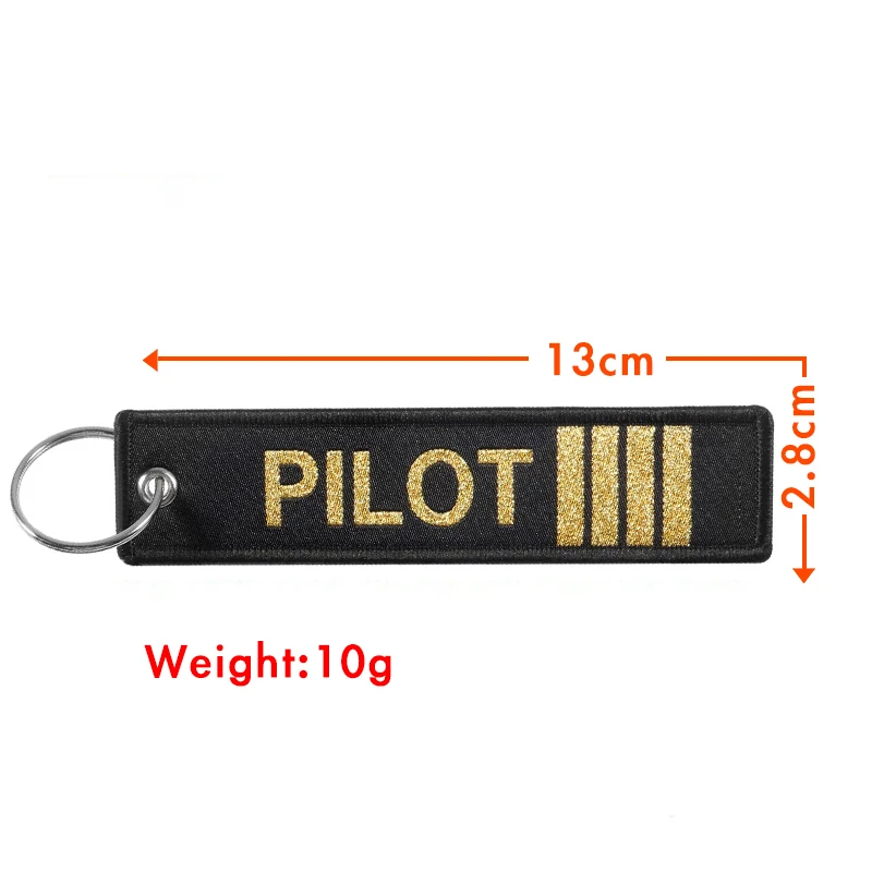 Voikukka Jewelry 1PC 2PCS 3PCS 3 Packs Golden Letters Pilot Boths Embroidery Different Patterns Keychain Motorcycle Accessories