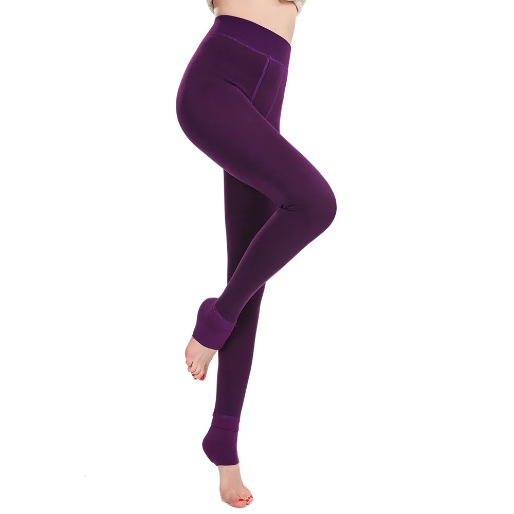 Damen-Perlen-Samt-Leggings mit Fleecefutter, dicke warme einteilige Thermohose für Herbst und Winter, dehnbare Damen-Unterhose. – Detail 12