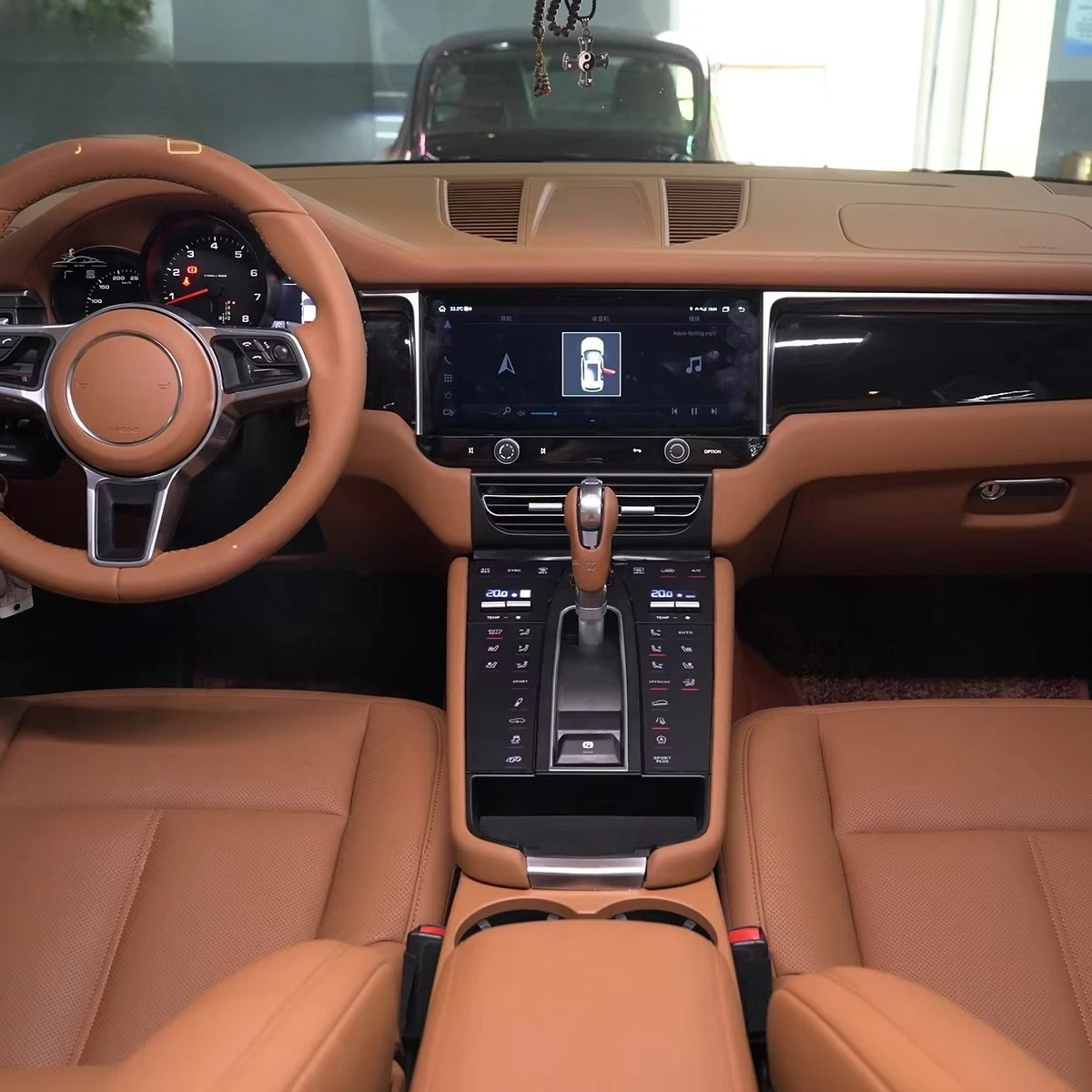 For Porsche Macan 2014-2021 Tuning Electrical Parts Air Conditioning Climate Control LCD Panel Car Interior Modification Center