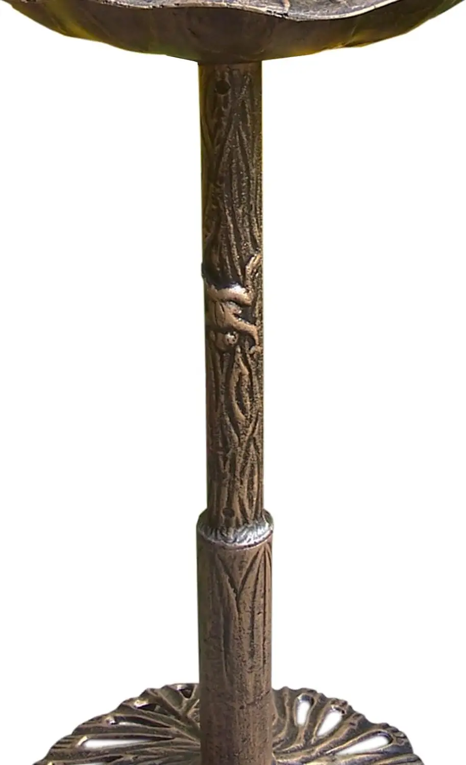 Antyczna brązowa fontanna dla ptaków w kształcie żaby, wytrzymała dekoracja ogrodowa na zewnątrz