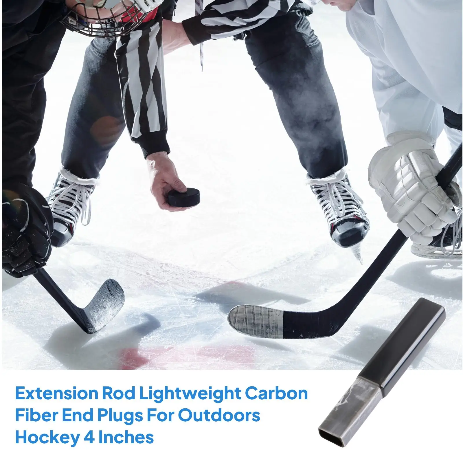 4 Inch and 6 Inch Hockey Stick Extension End Plug Carbon Fiber Rod for Ice Hockey Accessories