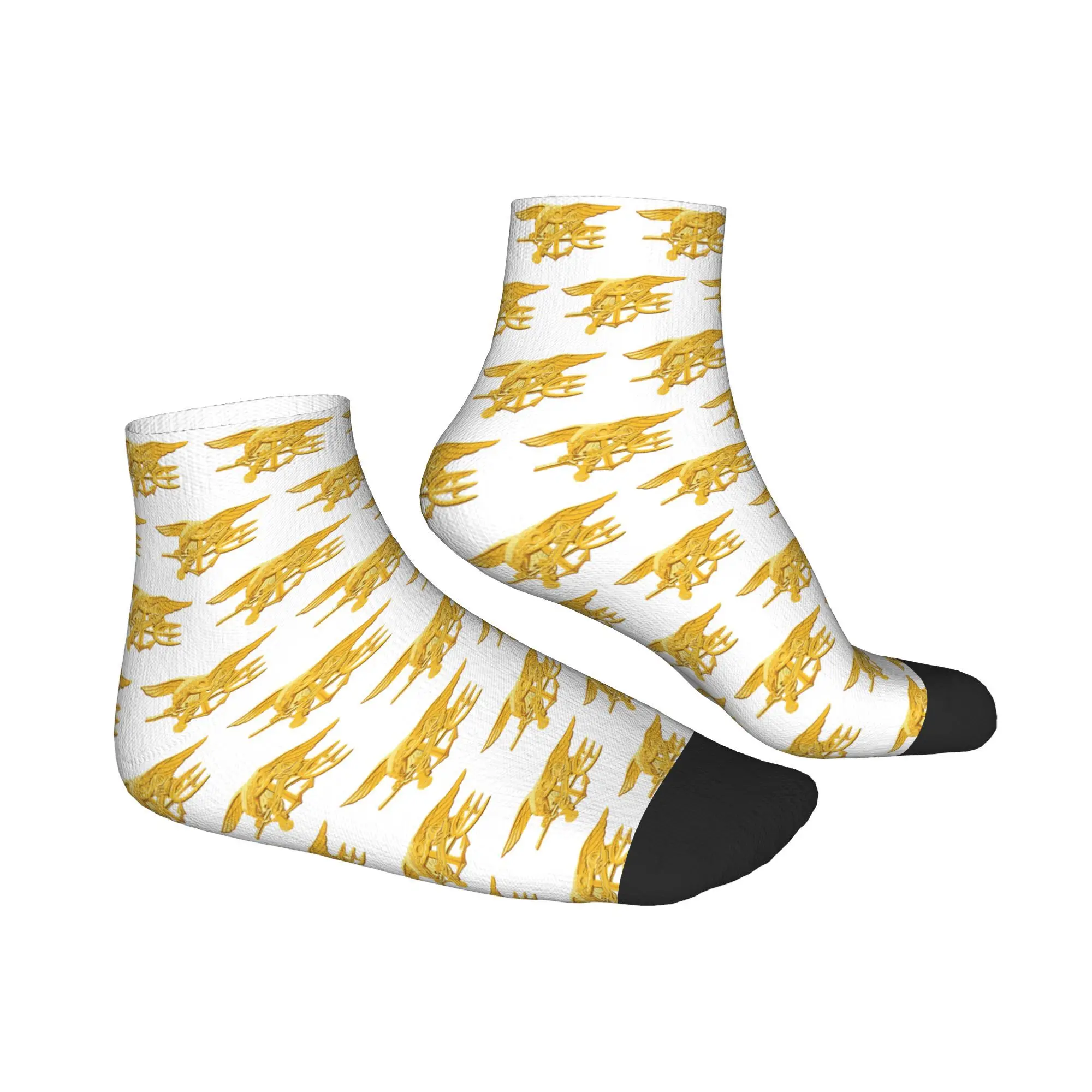 Chaussettes avec badge de sceaux de la marine toutes saisons, chaussettes d'équipage Super douces Harajuku, bas à la mode pour hommes et femmes, cadeaux