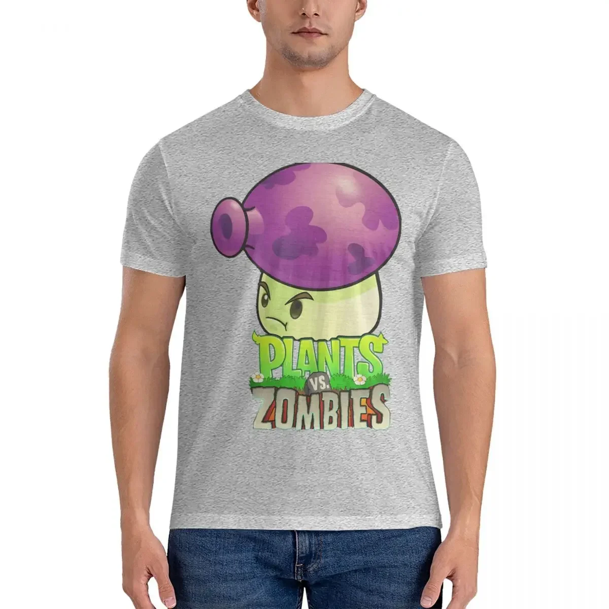 2025 نموذج جديد الفطر لعبة فيديو الرجال تي شيرت النباتات مقابل Z-الزومبي مضحك تيز قصيرة الأكمام س الرقبة تي شيرت القطن الخالص جديد أ