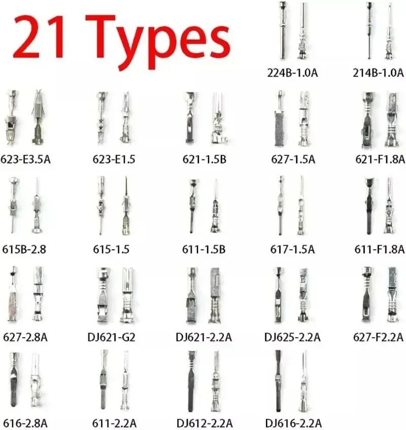 20 piezas enchufes planos, terminales de Cable, conectores surtidos, juego de terminales de conector de Cable en caja para coches