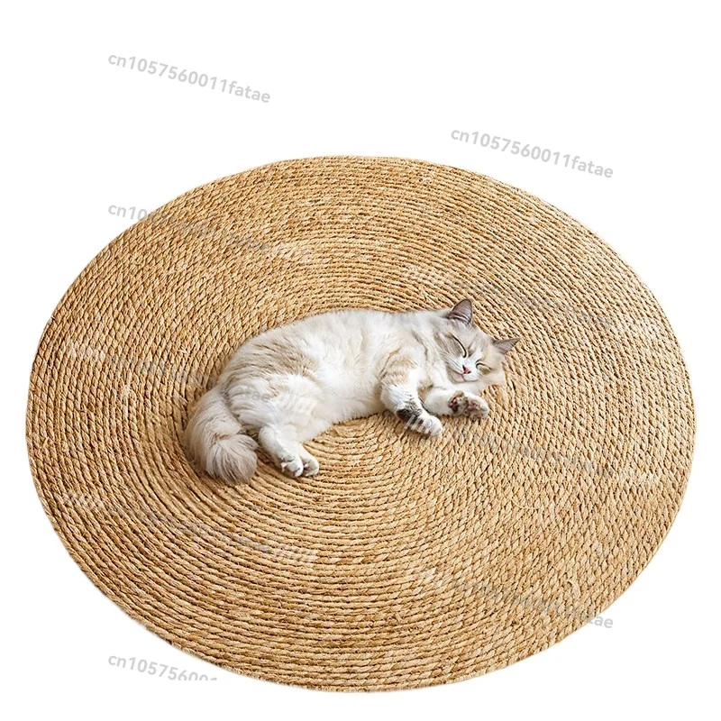 

Cat Scratching Board, Cattail Pad, Wear-resistant, No Crumbs, Sisal Pad, Scratch-resistant Cat Nest Claw Board, Round Rattan
