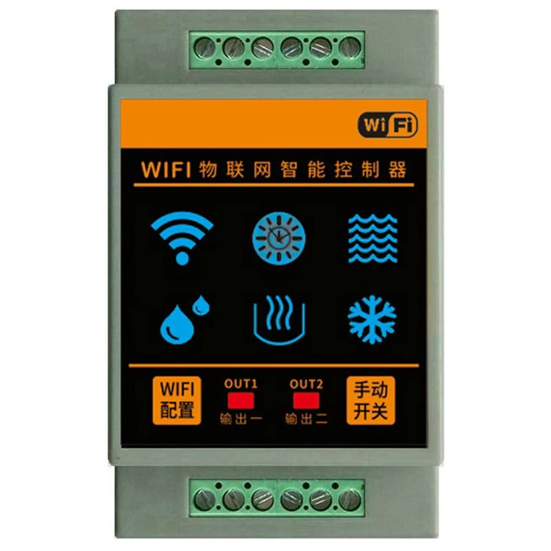 Tuya WiFi Dual-Channel Temp Controller 220V, Heating/Cooling Thermostat with Alarm Switch