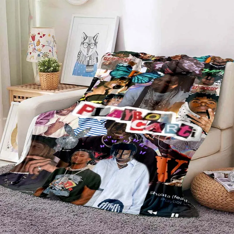 Playboi Carti Red Album Blanket Hip-pop Music Art Poster Blanket Portable Home Travel Office Blanket