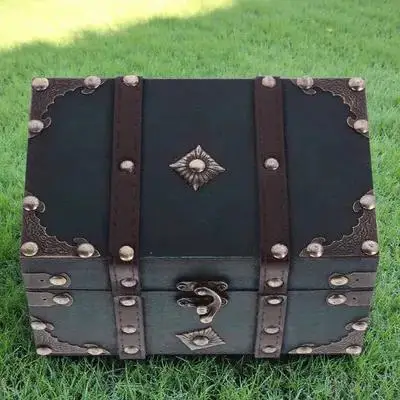 

Small Wooden Jewelry Box Vintage Trinket Storage Container For Home Travel Organizer Treasure Chest Retro Sundries Box