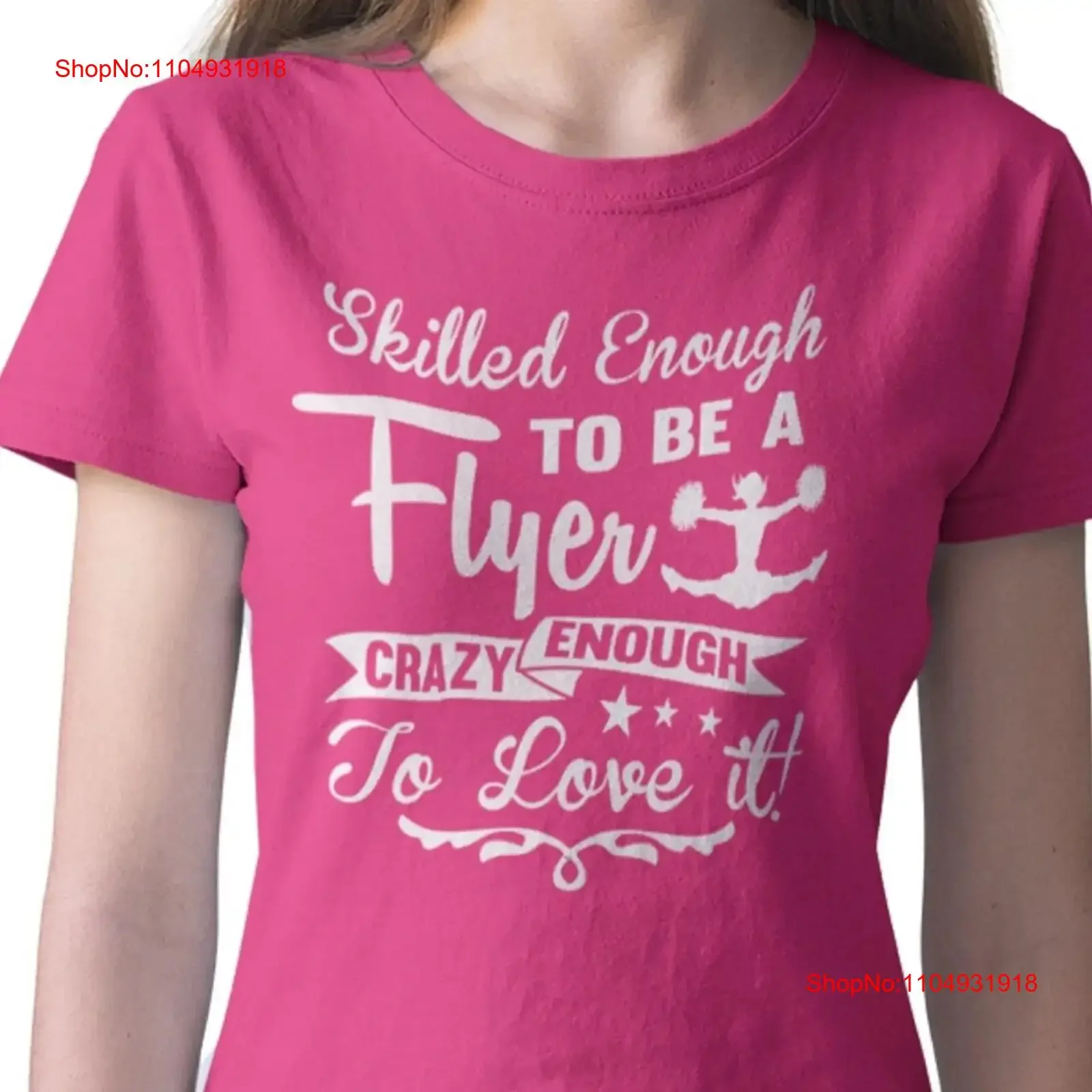 Cheer Flyer T Shirt Skilled Enough To Be A Crazy Love It Cheerleading vintage Washed homme Comfortable streetwear Stylish