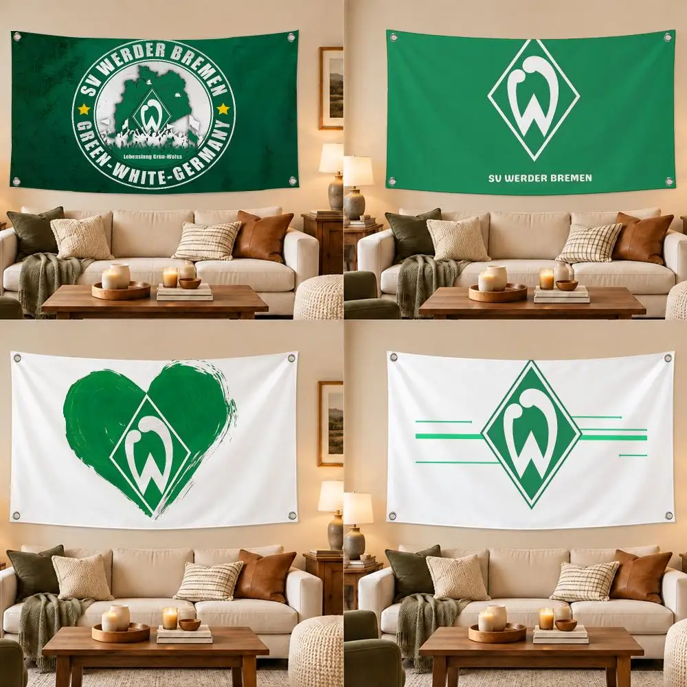 Football Club SV Werder Bremen Flags Modern Fabric Banner Pennants Bedroom Garden Party Birthday Wall Ornament Decor